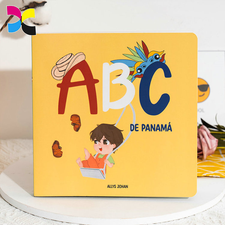 Kids busy book hardcover full color ABC board book printing service