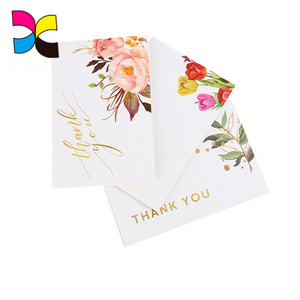 Beautiful custom printing Golden hot stamping Greeting card or Thank you card