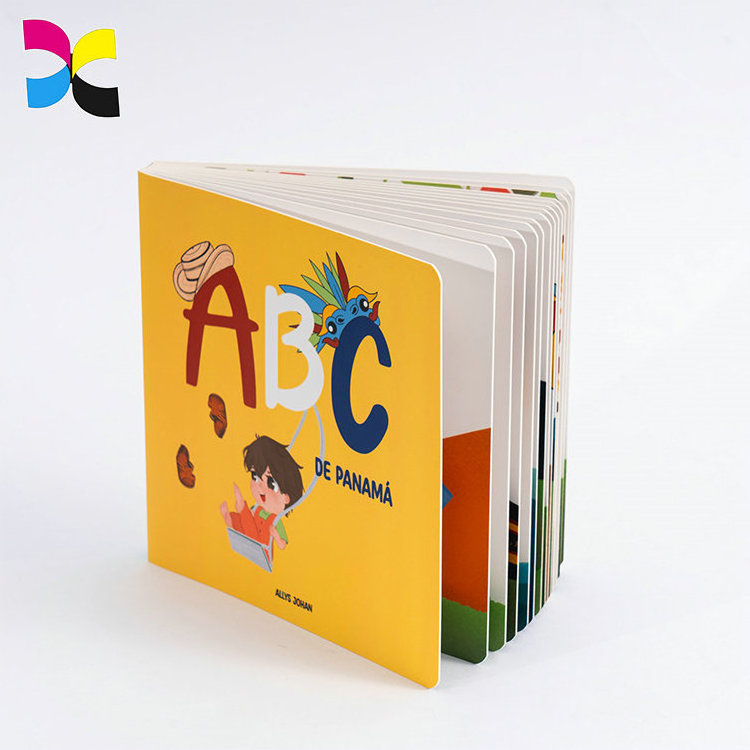 Kids busy book hardcover full color ABC board book printing service