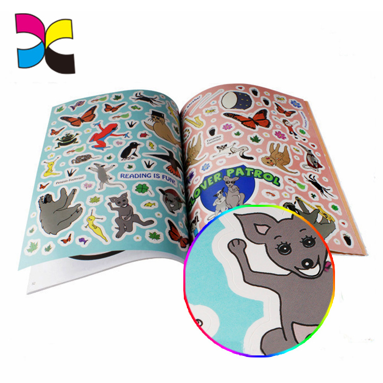 OEM full color printing kids adhesive stickers books