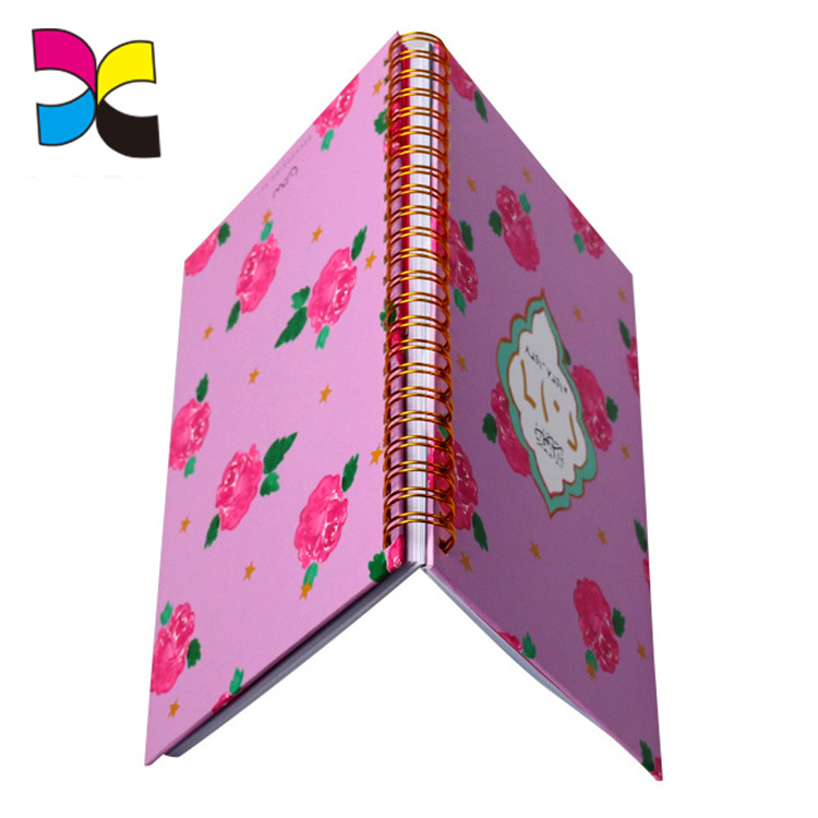 Wholesale high quality customized design Hot sale paper soft cover student  spiral notebook