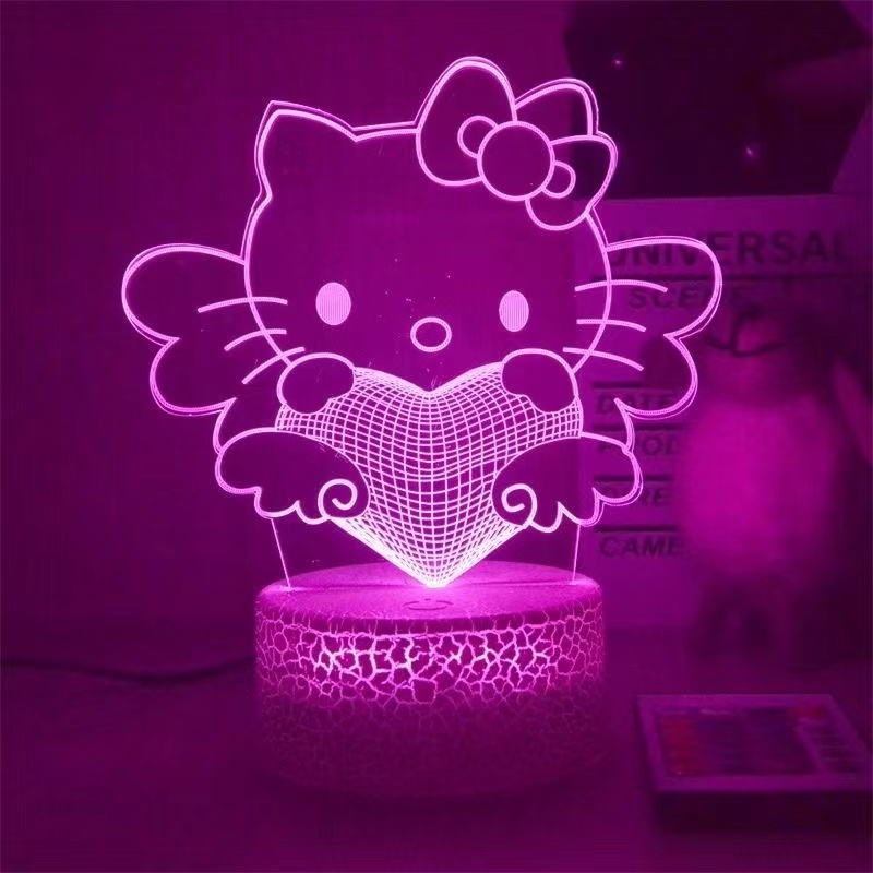 Kitty 3D LED Illusion Lamp 7Colors Changing LED Night Light