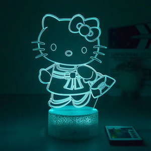 Kitty 3D LED Illusion Lamp 7Colors Changing LED Night Light