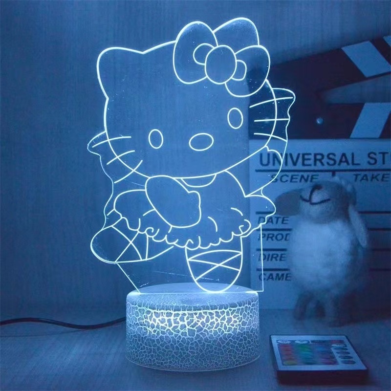 Kitty 3D LED Illusion Lamp 7Colors Changing LED Night Light