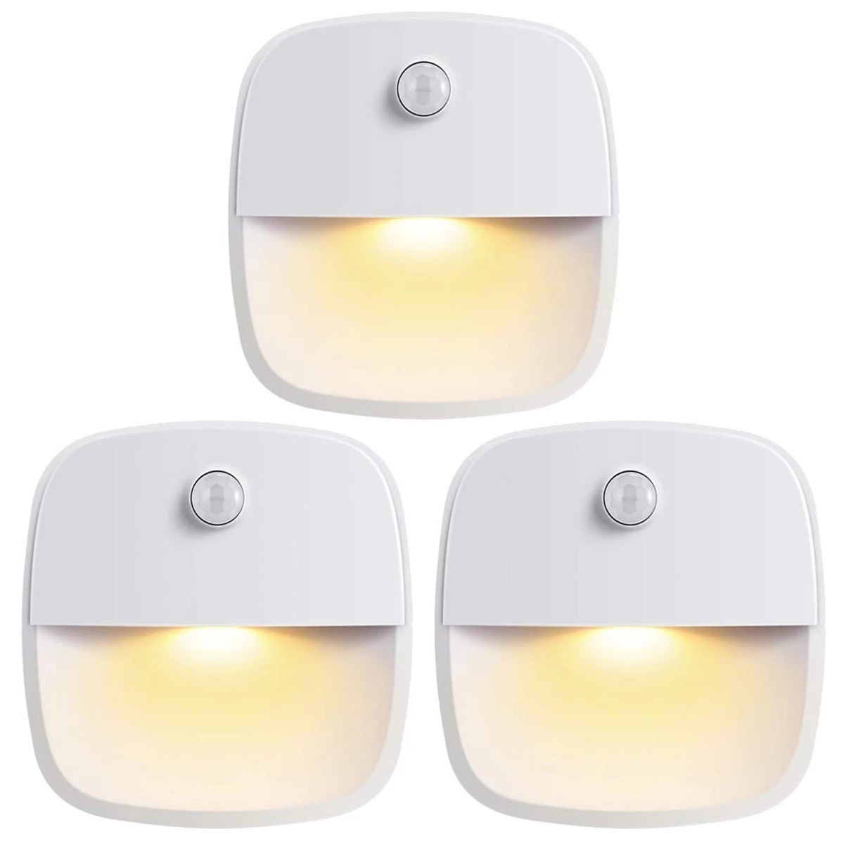 LED Motion Sensor Night Light Battery Operated Wireless Wall Lamp for Bedroom Kitchen Corridor Bedside Cabinet Light