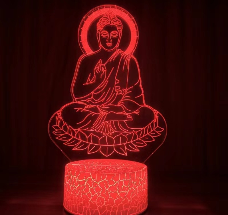 Buddha Acrylic LED Table Lamp Christmas Gift  Buddhism Decoration Light