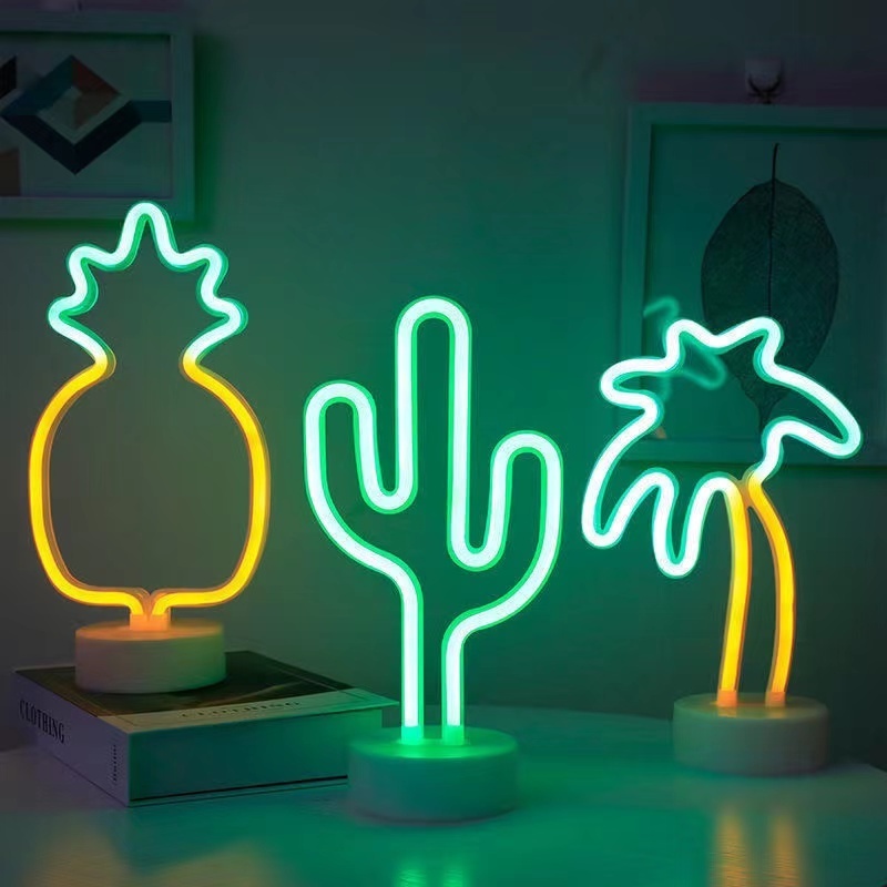 Flamingo Designs Battery and USB Luminous Neon Table Lamp Signature Led Neon Night Light for Bedroom