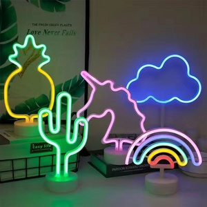 Flamingo Designs Battery and USB Luminous Neon Table Lamp Signature Led Neon Night Light for Bedroom