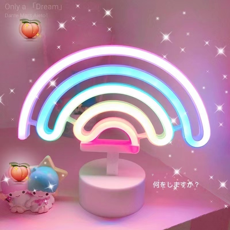 Flamingo Designs Battery and USB Luminous Neon Table Lamp Signature Led Neon Night Light for Bedroom