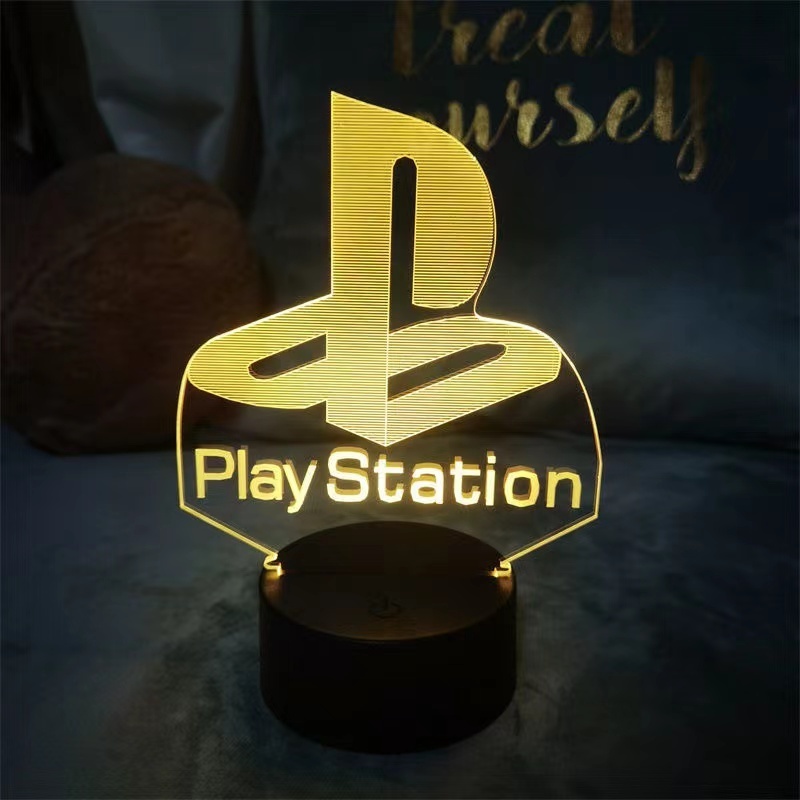 PlayStation Gaming Room Desk Setup Lighting Decor