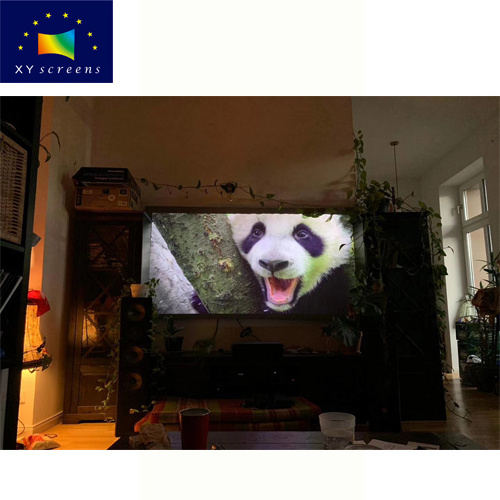 xyscreen ALR PET Grid 12mm ultra thin bezel fixed frame projector screen for 4k UST laser cine projector