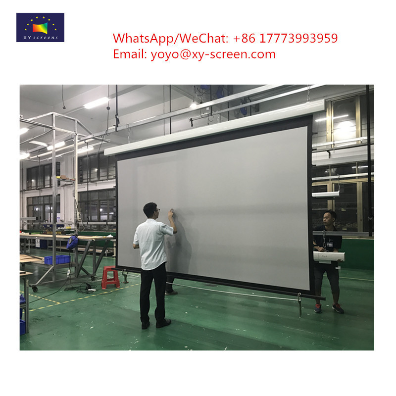 120 inch Motorized Pull Down Tension Projector Screen Roll Up Automatic 16:9 ALR Grey Crystal Projector Screen