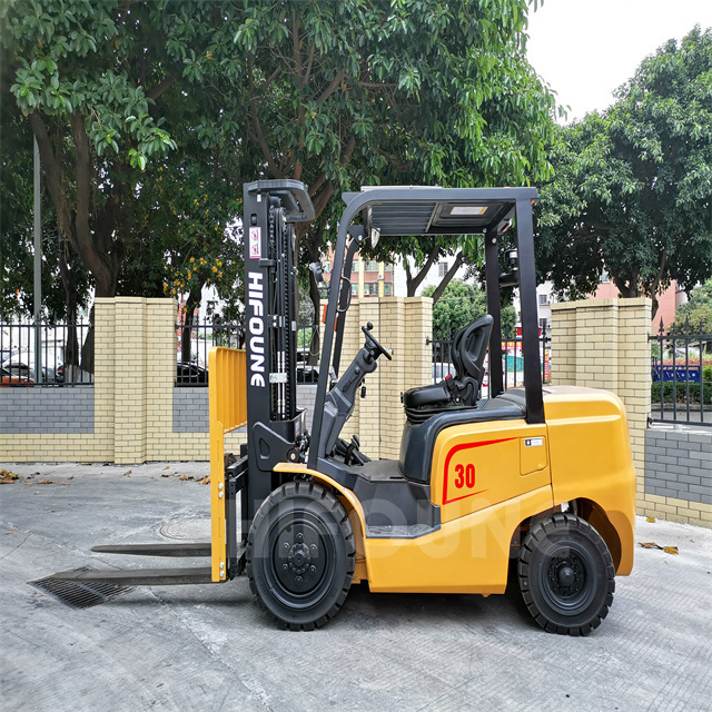 Hifoune 3 ton small diesel forklift truck with air conditioner for forklift cab