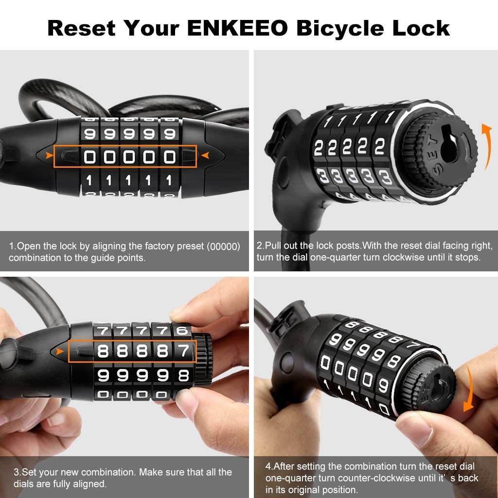 Bike Lock 5 Digit Code Combination Bicycle Security Lock