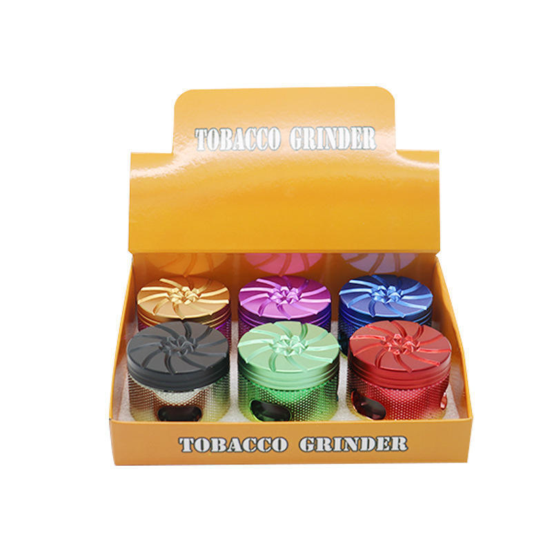 New Design Dazzle Smoke Grinder High Quality Window Penetrating Metal Herb Grinder Concave Cover Smoke Grinder