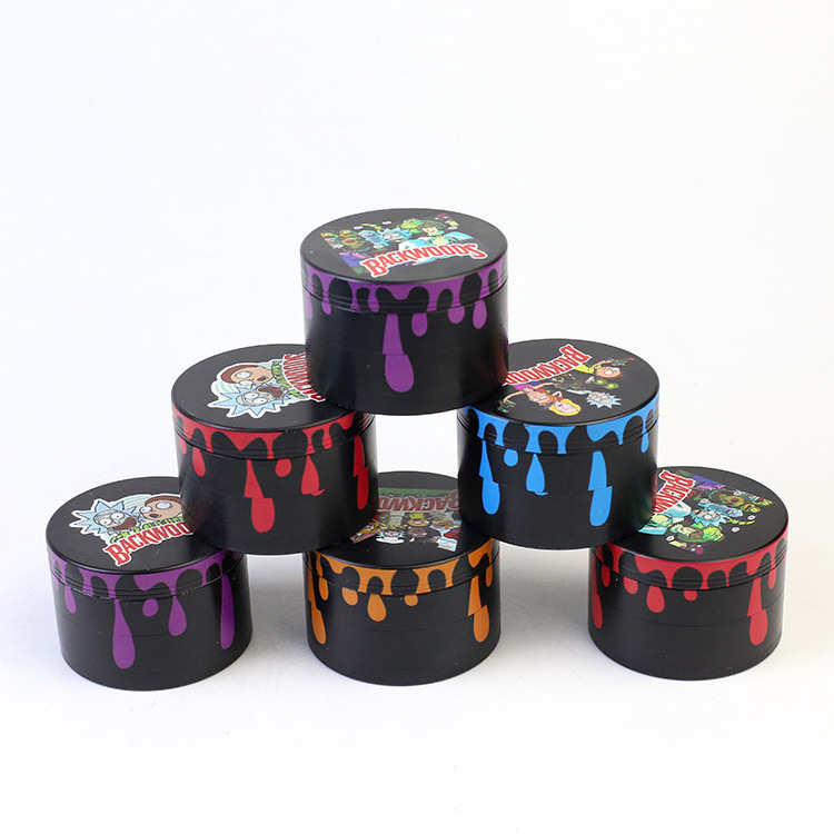 Creative pattern 4 Layers Alloy Metal Herbal Tobacco Herb Grinder Magnet Smoke Grinders Smoking Pipe Grinders