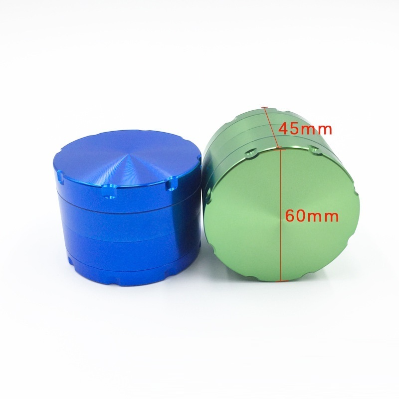 Aluminum Alloy Tobacco Grinder 4 part Large Herb Grinder Smoking Grinder Shredder 60mm Diameter