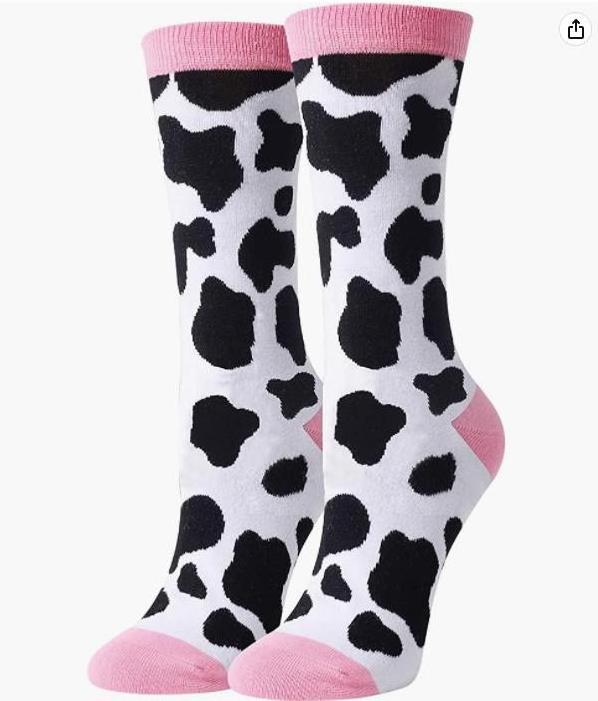 Cow cartoon cotton socks cute jacquard interesting fashion unique design. Soft and elastic, comfortable and healthy