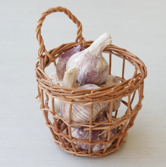 Hanging wicker basket, onions basket red flat wicker round basket bamboo