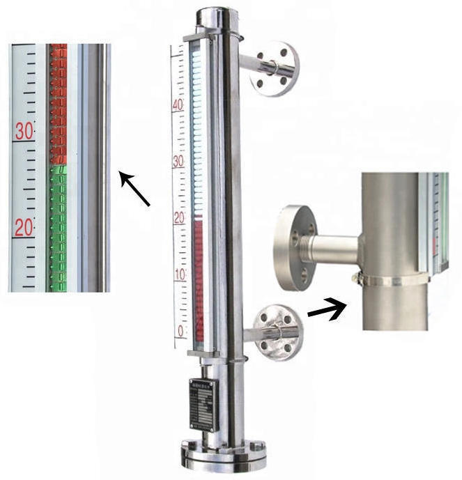 Hart 4~20 mA Industrial High Temperature Float liquid level Fuel Water Fuel Tank Magnetic level Meter Gauge