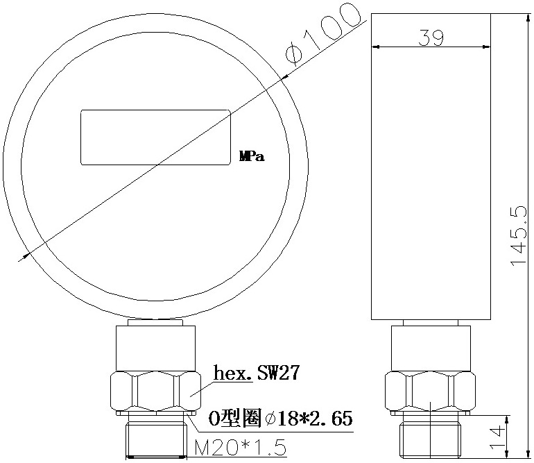 RS485 output LED display controller pressure switch