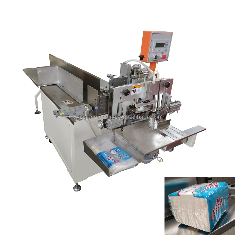 Semi Automatic Plastic Bags Serviette / Toilet Roll / Napkin Paper / Facial Tissue / Hand Towel Packing Sealing Machine