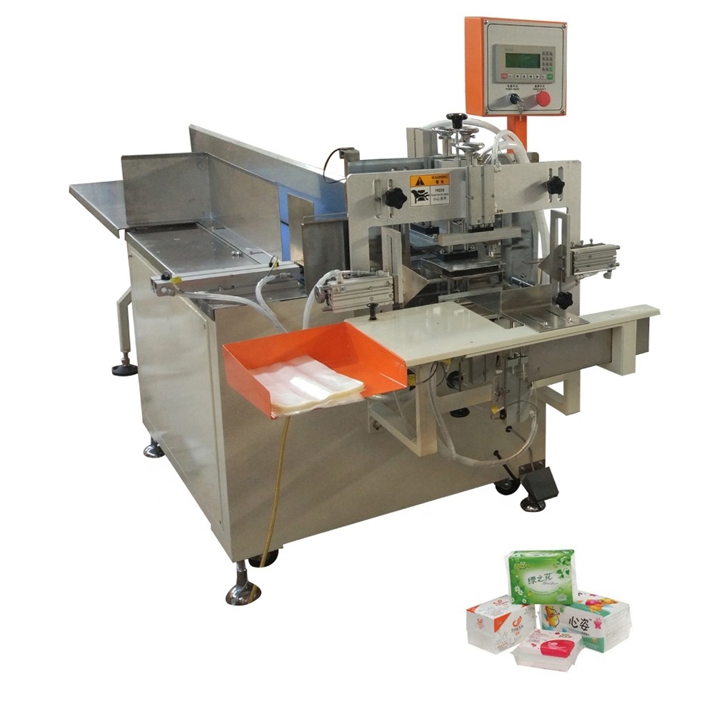 Semi Automatic Plastic Bags Serviette / Toilet Roll / Napkin Paper / Facial Tissue / Hand Towel Packing Sealing Machine