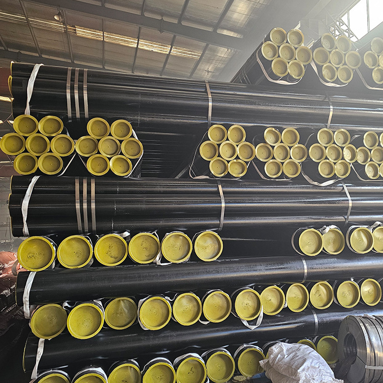 ASTM A53 seamless carbon steel pipe p235gh pipeline end bevel black painted 4'' steel pipes