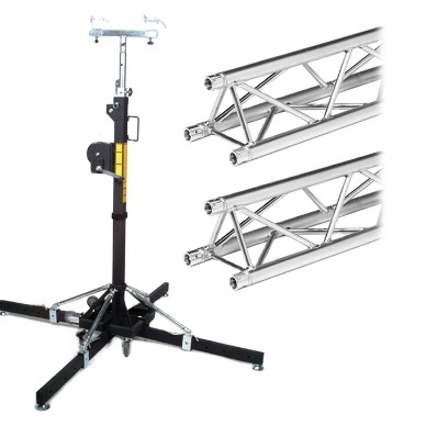 Hot sale 250kg heavy duty truss tower lift 6.5m mobile portable led lighting tower with T-bar