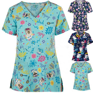 Factory Wholesale Custom Hospital Nurse Uniform Medical Scrubs Nursing Shirts Tops