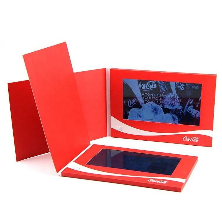 7 inch video business card video mailable greeting card with 4.7 inch HD lcd screen box custom video brochure