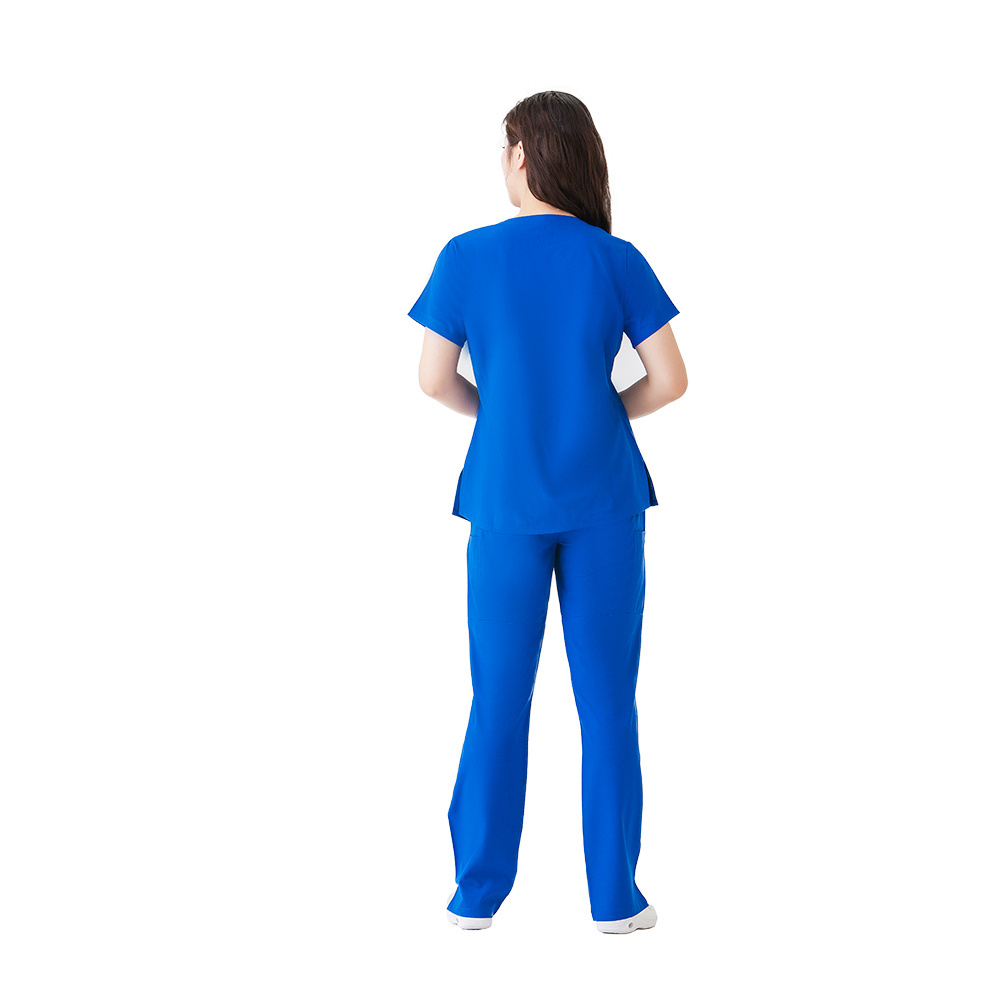 Factory price women navy blue scrubs uniform medic scrubs uniforms sets nurse fashionable stylish