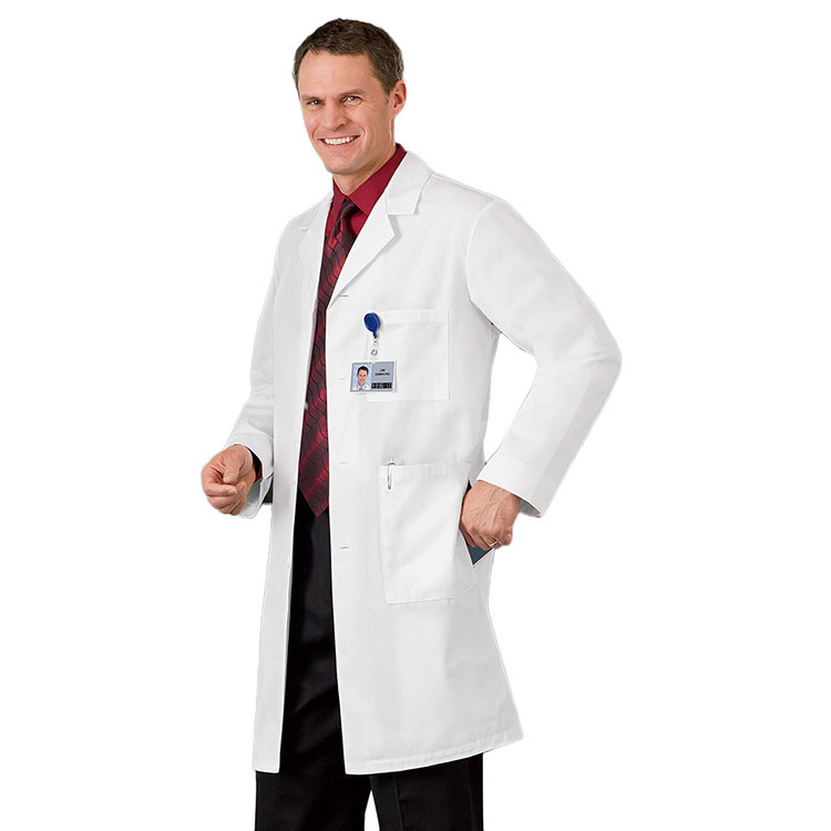 Doctor Gown 100% Cotton Or 65%Polyester/35%Cotton White Lab Coat