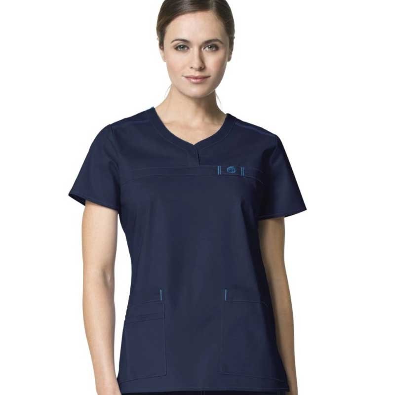 Stylish Solid Embroidery Logo Medical Scrubs/T/CT/R100%Cotton Fabric Medical Scrubs/Resistance Chlorine Bleaching Nurse Scrubs