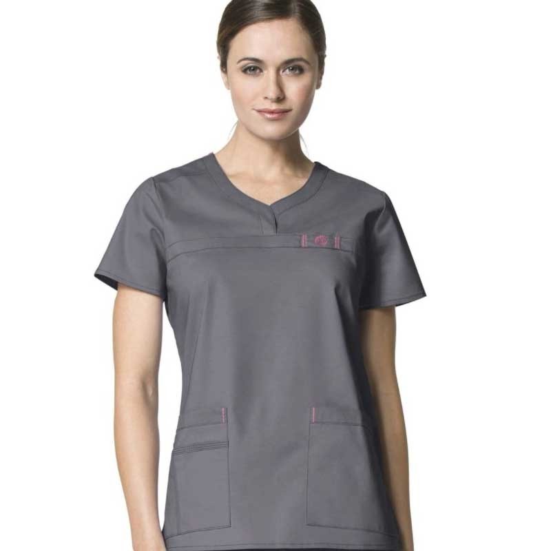 Stylish Solid Embroidery Logo Medical Scrubs/T/CT/R100%Cotton Fabric Medical Scrubs/Resistance Chlorine Bleaching Nurse Scrubs