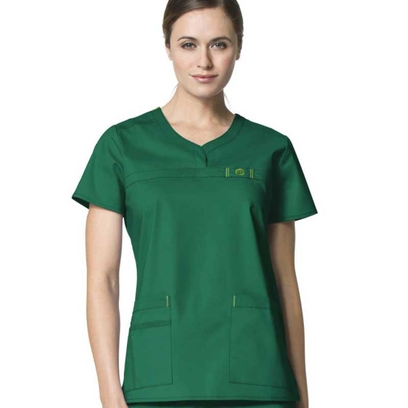 Stylish Solid Embroidery Logo Medical Scrubs/T/CT/R100%Cotton Fabric Medical Scrubs/Resistance Chlorine Bleaching Nurse Scrubs