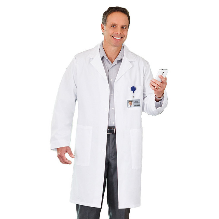 long sleeve full length hospital medical uniforms doctor smock/lab coat, unisex, XXS 4X-large, white