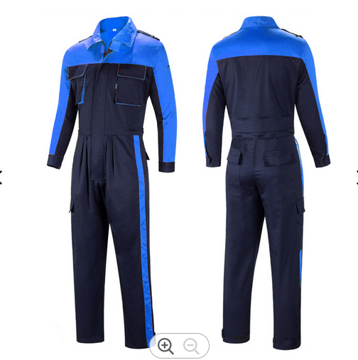 Men's Long Sleeve Mechanic Work Jumpsuit with Multi Pockets Cotton Blend Workwear