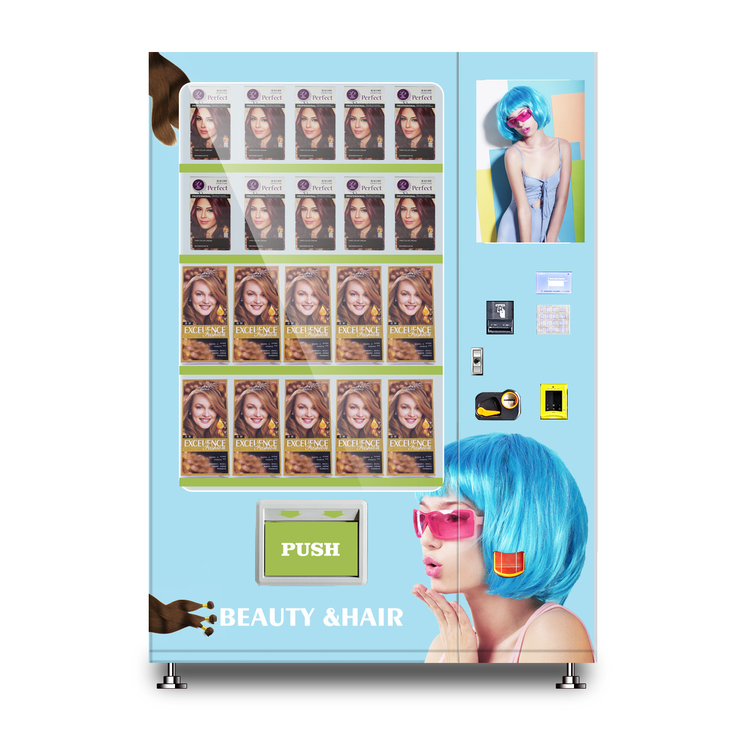 XY Best seller Lash Hair Beauty Vending Machine for woman XY-DRY-10C