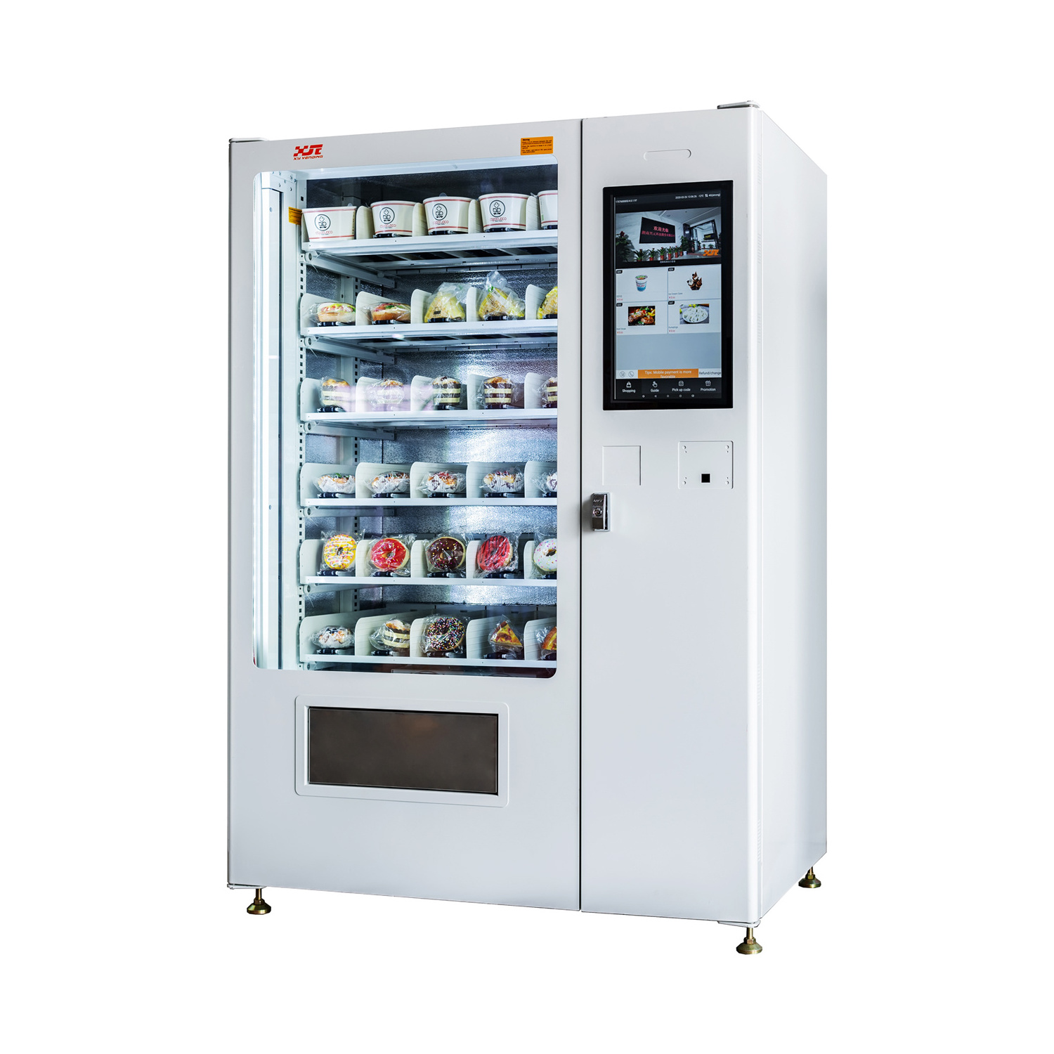 Coin Operated cake pizza Vending Machine salad vegetable fresh fruit food belt vending machine for sale