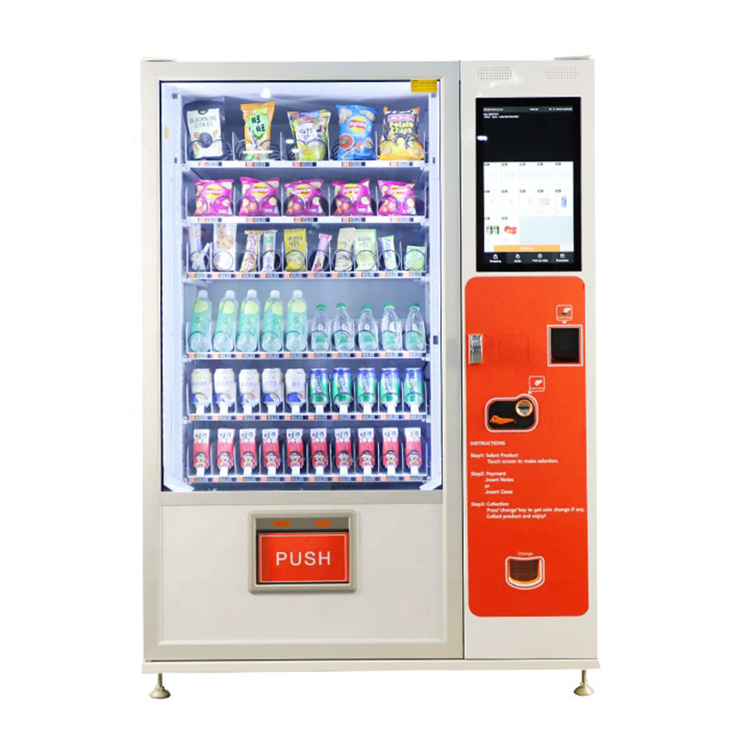 Large Capacity Snack Drink Cigarette Water Vending Machines With Cup Dispenser