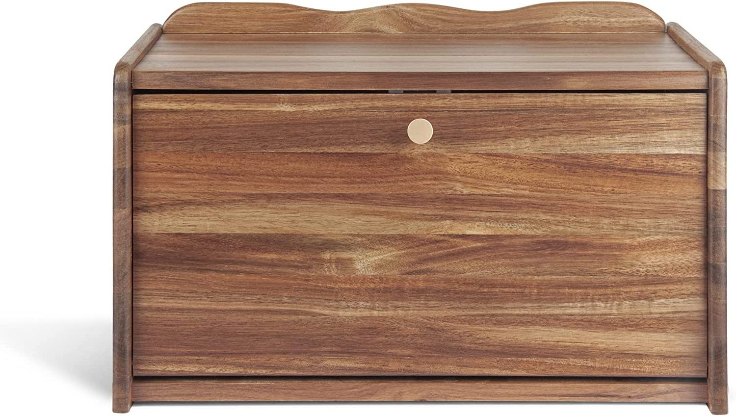 Acacia Wooden Bread Box for Kitchen Countertop Pantry &Wood Bread Holder Bin for Food Storage