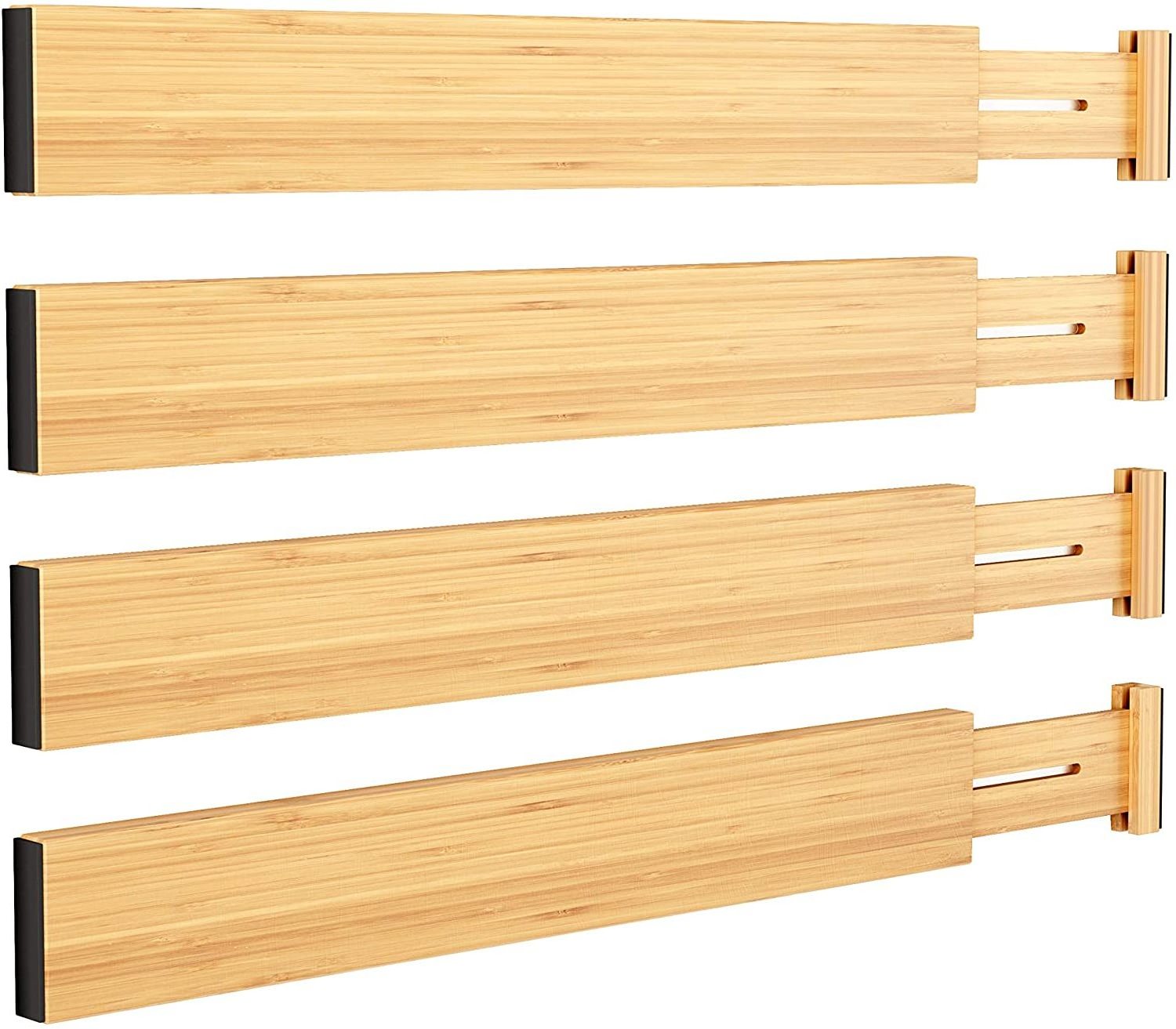 Bamboo Drawer Divider Bamboo Separators Organization Expandable Organizers for Kitchen Bedroom Bathroom