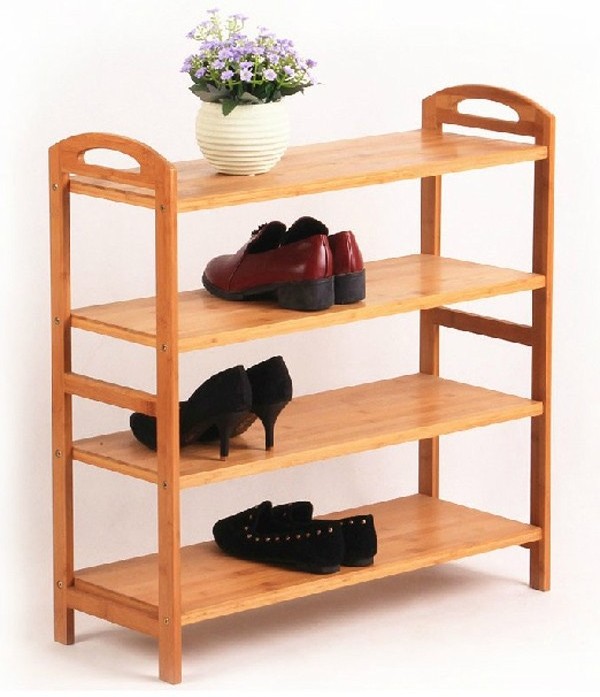 Factory directly wholesale Bamboo Wooden 4 Tiers Shoe Storage Rack