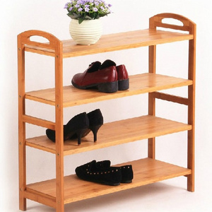 Factory directly wholesale Bamboo Wooden 4 Tiers Shoe Storage Rack