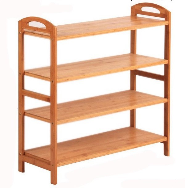 Factory directly wholesale Bamboo Wooden 4 Tiers Shoe Storage Rack