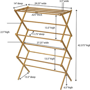 Folding Bamboo Clothing Drying Rack &Bamboo Dry Laundry and Hang Clothes