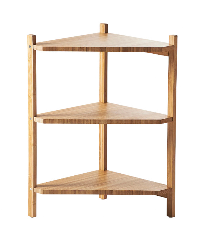 Natural Bamboo 3 Tiers Free-standing Shelf Bathroom Shower Caddy Display Rack For Bathroom Living Room Bedroom