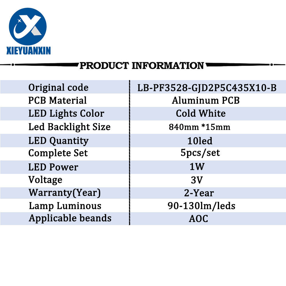 Backlight LED TV For AOC 43 Inch LB-PF3528-GJD2P5C435X10-H LB-PF3528-GJD2P5C435X10-B LED Light Bar TV Backlights