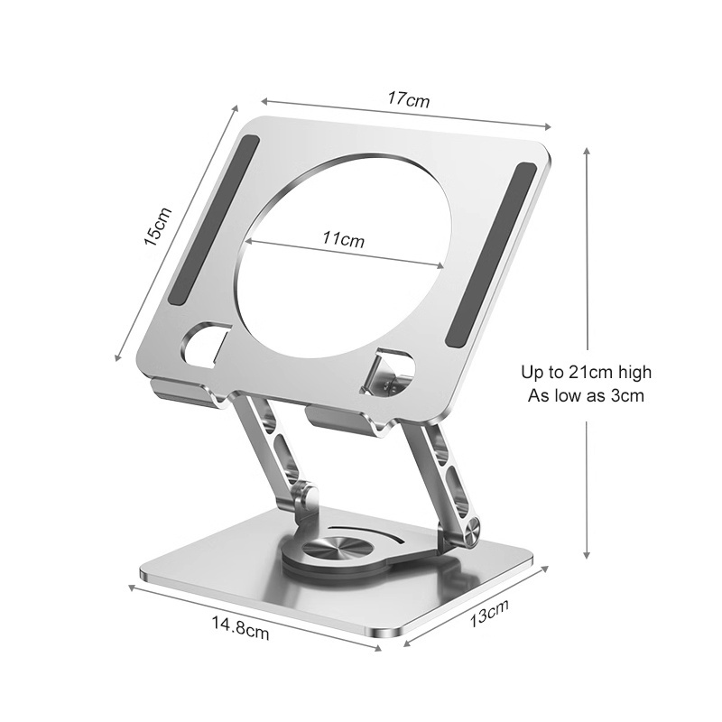 Original Factory 360 Rotating Aluminum Alloy Tablet Holder Foldable Swivel Adjustable Tablet Stand for Tablet with Cooler